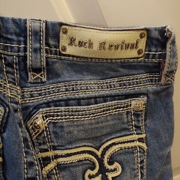 Rock Revival Mattie Low Rise Bootcut Blue Jeans size 26 - Picture 5 of 5